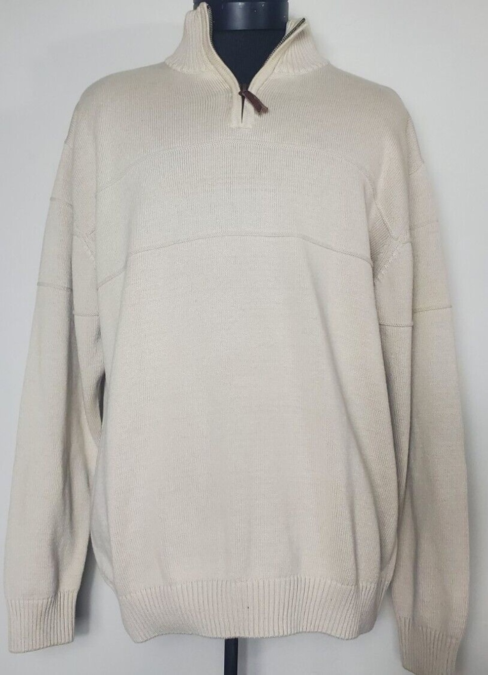 Pendleton Mens Half Zip High Neck Pullover 100% Cotton Size Medium